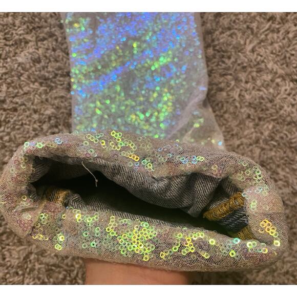 LEVI’S Women’s 501 Jeans Ripped Iridescent Pink Sequins Size W30/L30 Vintage - Picture 5 of 11